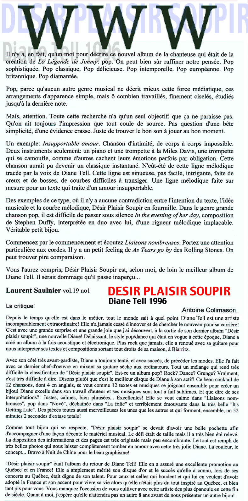 WWW – Désir Plaisir Soupir 1996